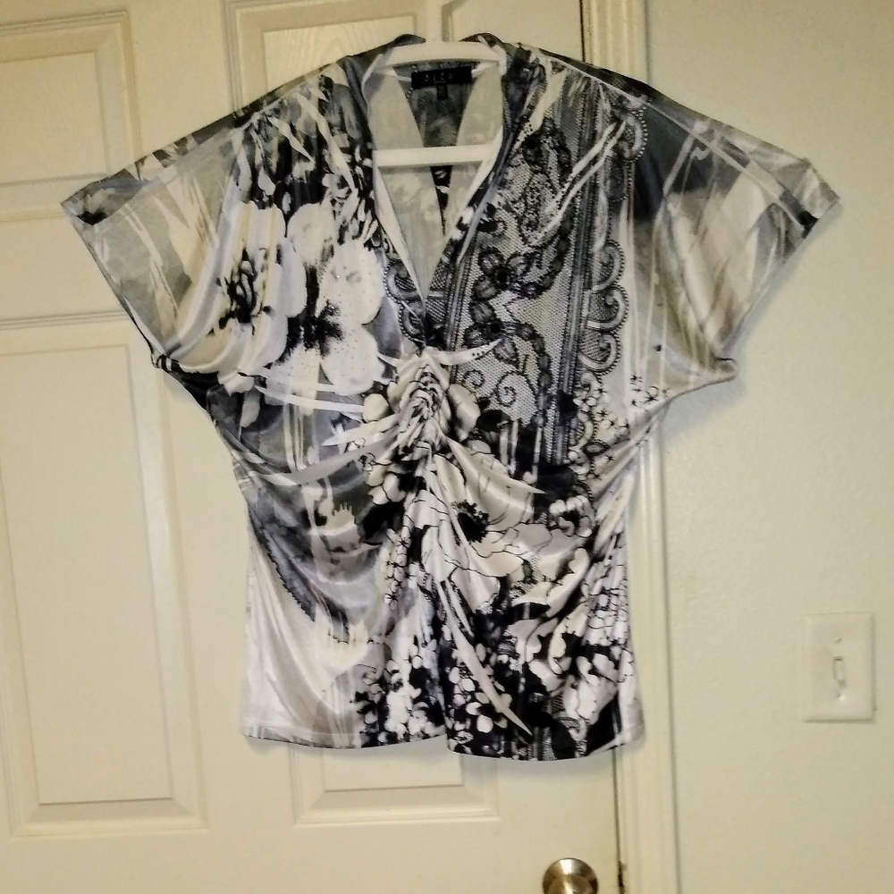 B L E U Plus Size Tunic Top 1X VNeck Sublimation